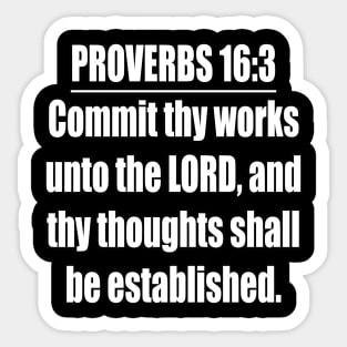 Proverbs 16:3 King James Version Bible Verse Sticker